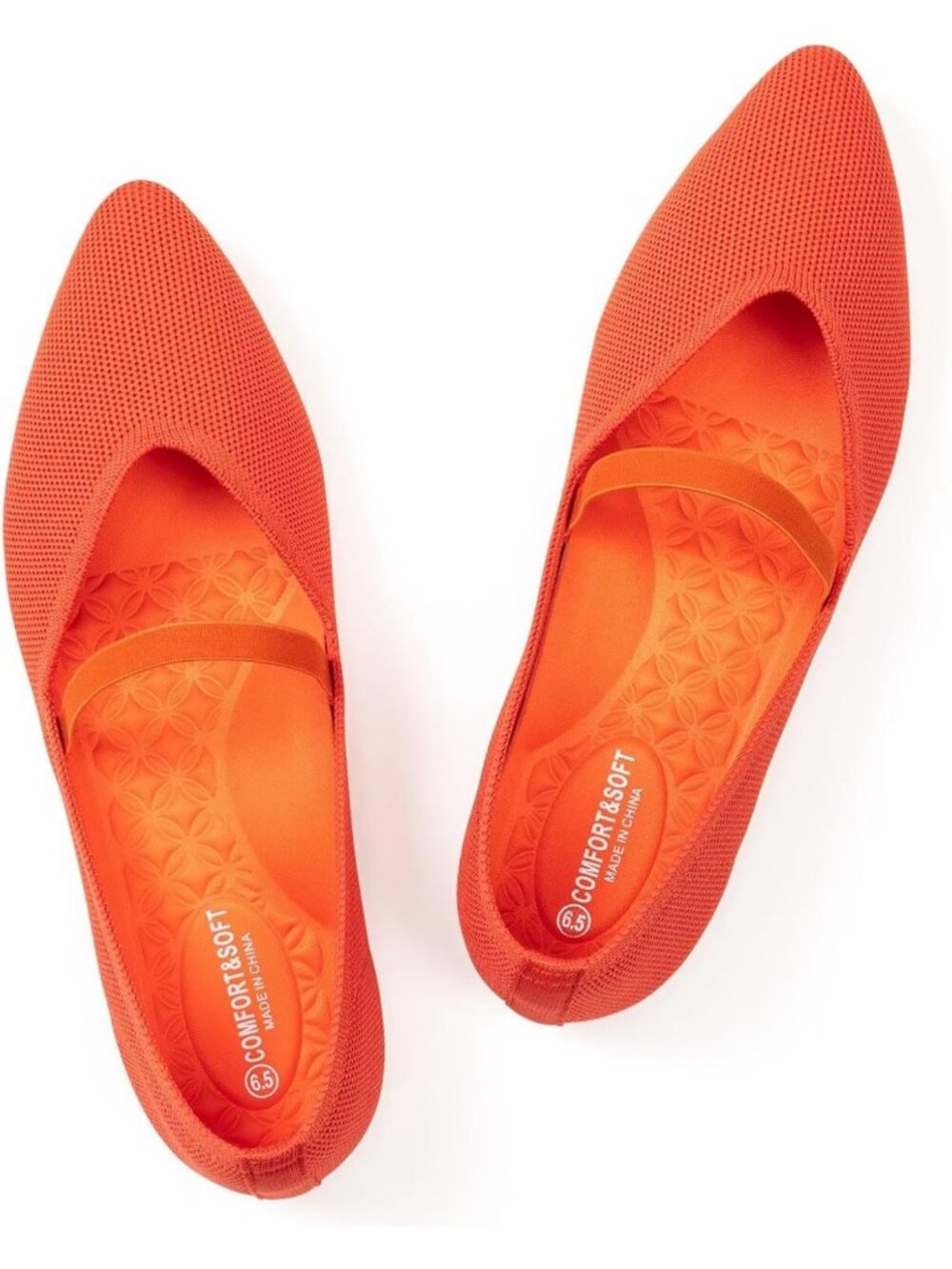 Stylish Women's Pointed Toe Flats with Straps, Low Wedge Heel & Arch Support